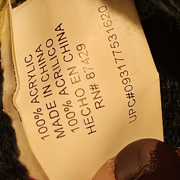 Y2k 2000s Striped Beanie with Rhinstoned/Bejeweled FLIRT Patch - Picture 4 of 4